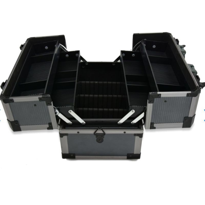 Krisbow Kotak Perkakas Metal Portabel - tool box Abu Abu