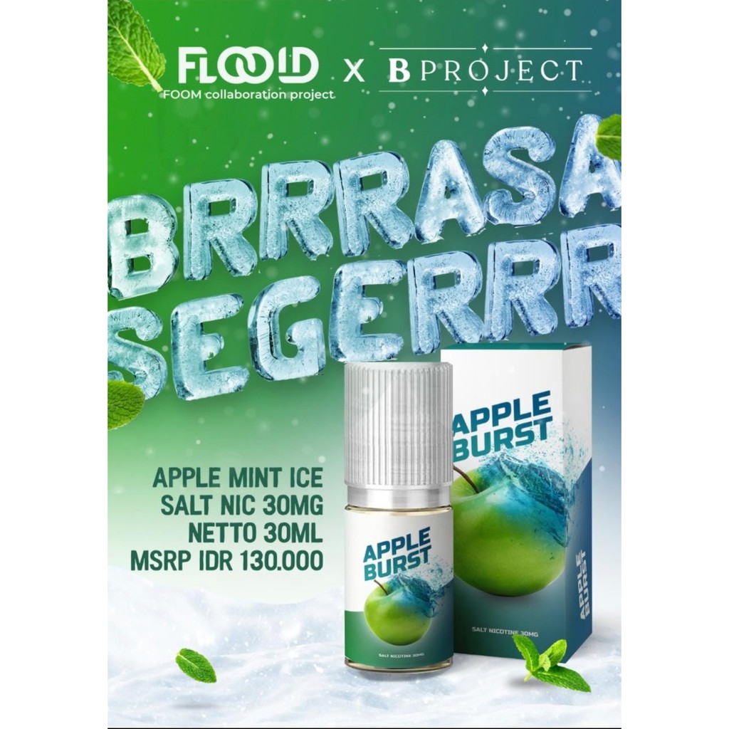 LIQUID APPLE BURST FOOM FLOOID X B RPOJECT ICY APPLE MINT SENSATION 30MG