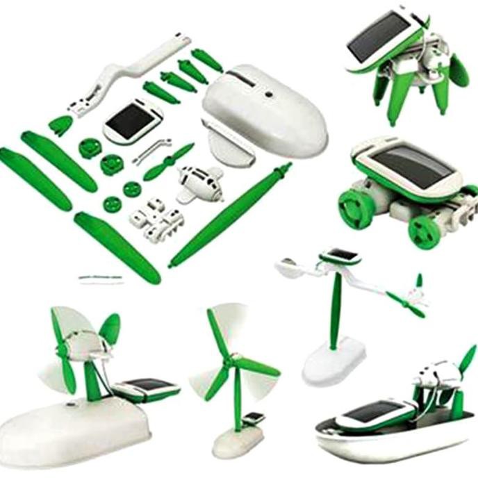 DIY Educational Solar Robot 6in1 Robot Kits - Robot Solar Rakit