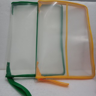 

Map dokumen plastik resleting jaring /zipper bag/ tas file / F4