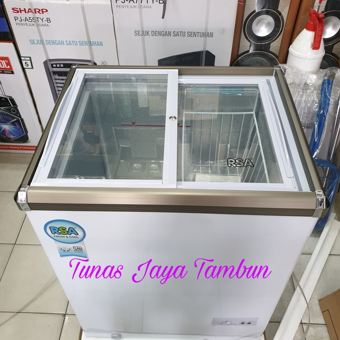 CHEST FREEZER RSA XS 110 / BOX FREEZER RSA  XS 110 PINTU KACA