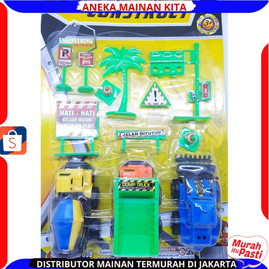 ( PROMO ) BISA COD MAINAN ANAK MOBIL MOBILAN KONTRUKSI VR-03B SUPER CONSTRUCT SET DIECAST MURAH