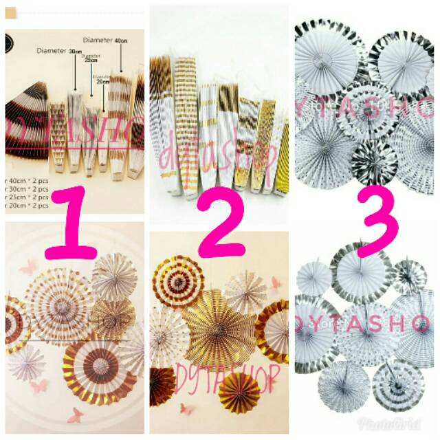 Termurah!! Paper Fan Warna (1set isi 6) paperfan