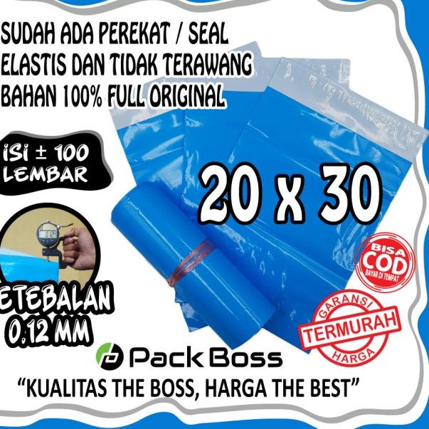 

☝ PREMIUM * BIRU 20x30 +/-100 lembar Polymailer Polybag Plastik Packing ✶