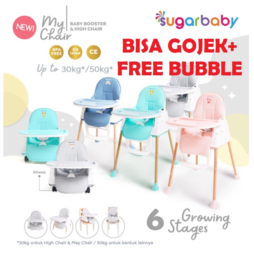 BISA GRAB / GOJEK Sugar Baby My Chair / Sit On Me / Fun Chair / 4in1 Sit On Me / Klassic Chair (Baby Booster &amp; High Chair) : 6 Growing Stages Sugarbaby