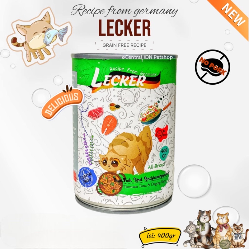 LECKER KALENG 400gr - MAKANAN KUCING BASAH LECKER - LECKER MAKANAN KALENG KUCING - MAKANAN KALENG KUCING