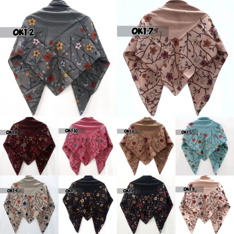 HIJAU MOTIF SEGIEMPAT OK 01 Jilbab Motif Segiempat/Kelaya.id
