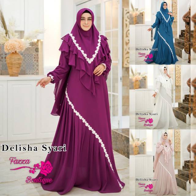 DELISHA SYARII / SYARI ORI BY FAZZA BOUTIQUE / GAMIS SYARI CERUTY BABYDOLL ORIGINAL
