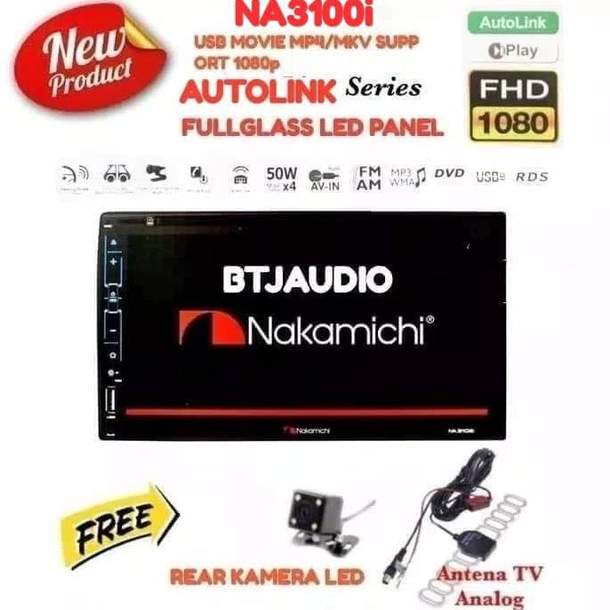 TV MOBIL DOUBLE DIN NAKAMICHI + KAMERA + ANTENA INDOOR