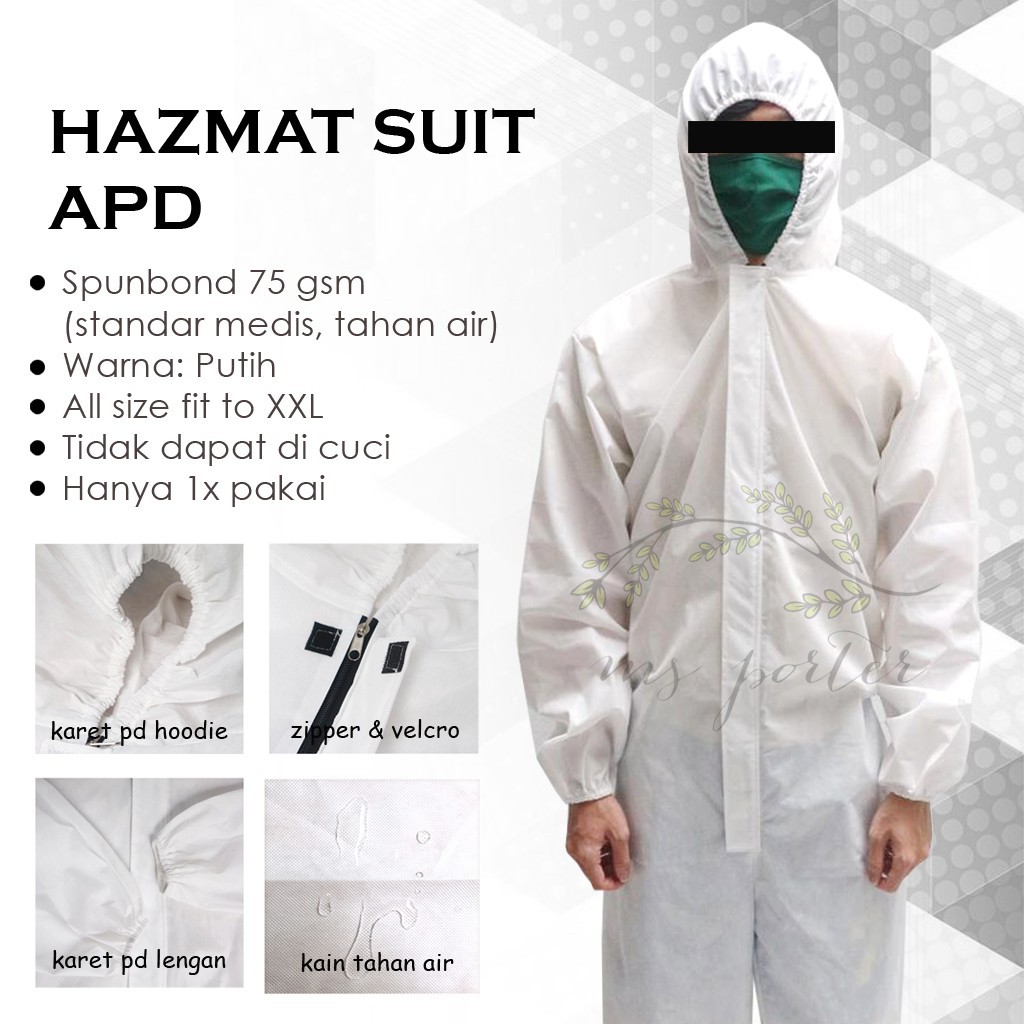 Hamzat - Baju APD - Bahan Spundbond Gramasi 75Gram