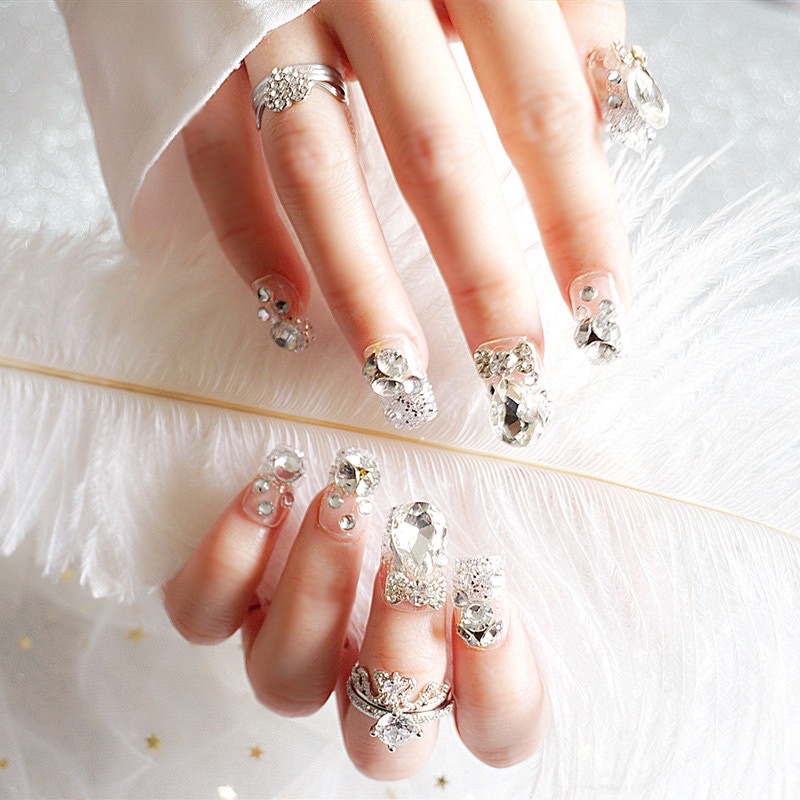 Kuku Palsu 【A173，lem sticker】Nikah Wedding False Nailart Pengantin Tangan