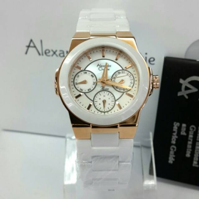 Jam Tangan Alexandre Christie 2224 Original AC2224 Alexander Christie Keramik Cewek Wanita  Anti Air
