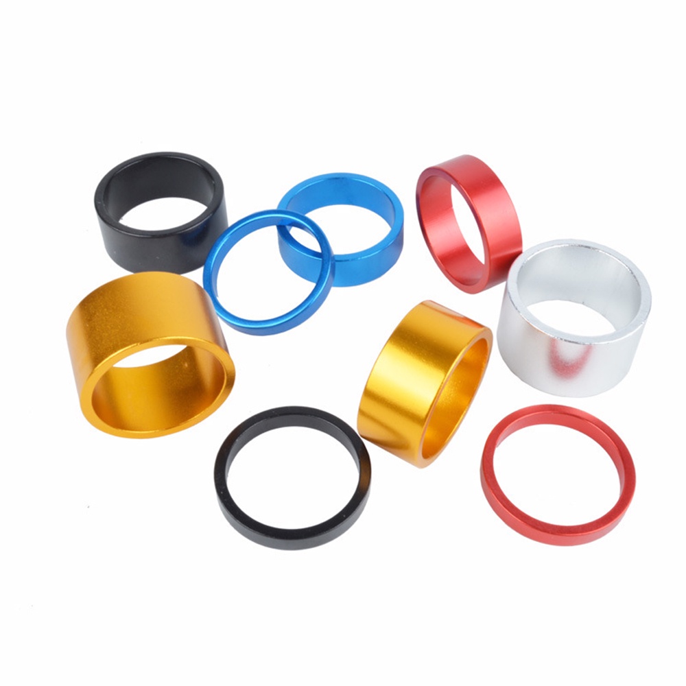 QUINTON 4pcs/set Washer Cycling Parts Spacing Pad Spacer Road Bike 5/10/15/20 mm Mountain Bike Aluminum Alloy Front Fork Bike Stem Handlebar Bike Headset Ring/Multicolor