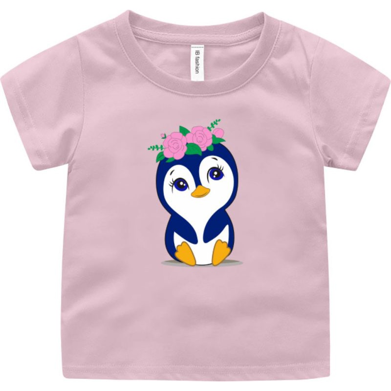 Baju Kaos Anak Perempuan &amp; Laki Laki Penguin T Shirt Anak Umur 2-10 Tahun