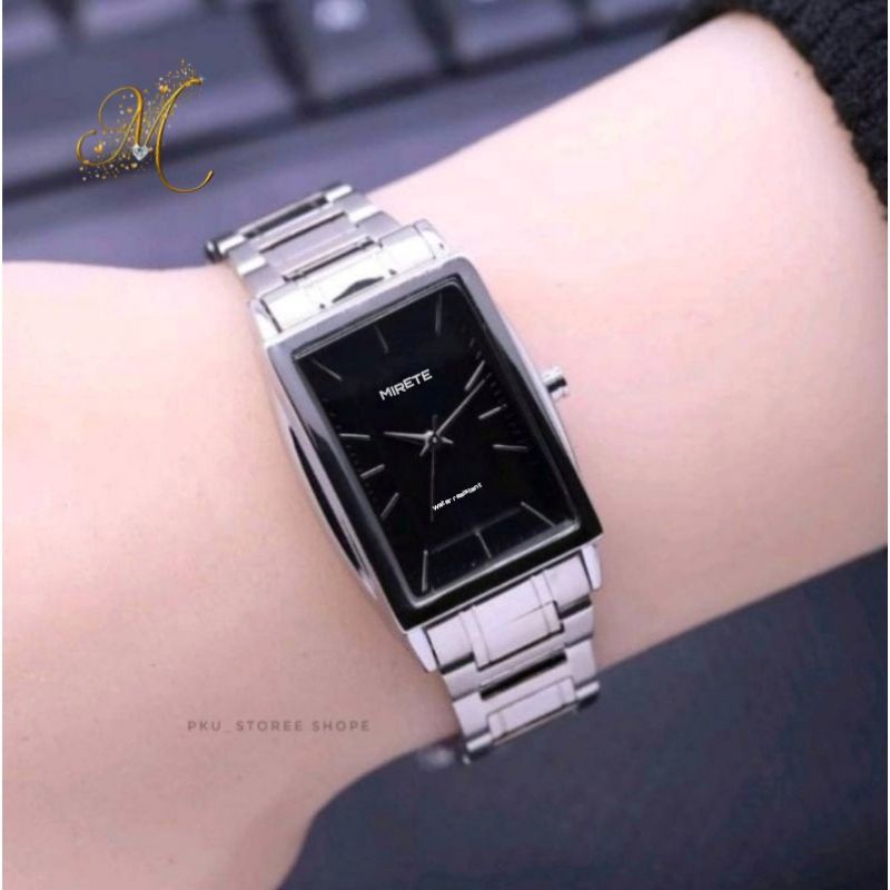 JAM TANGAN CEWEK PERSEGI RANTAI STAINLIS STEL TAHAN AIR_JAM TANGAN KASUAL WANITA WATER RESISITANT_JAM TANGAN CEWEK MIRETE ORIGINAL FREE BATRAI JAM TANGAN SPORTY WANITA/CEWEK COD BAYAR DI TEMPAT JAM TANGAN WANITA MURAH_JAM TANGAN CEWEK TERLARISS