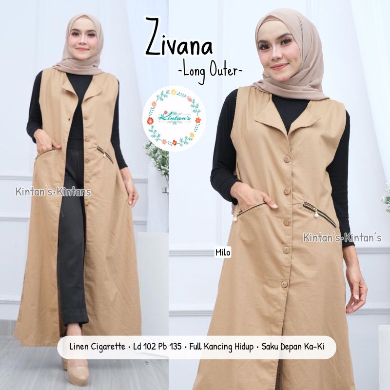 Mentel outer wanita remaja dewasa premium ori Kintans Zivana long outer kekinian