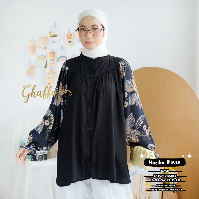 Blouse motif kekinian / Hacika blouse by ghaffa the label / blouse muslimah