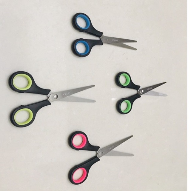 Gunting Kertas Besar Large Hitam Warna 5 inch 16 cm Estika Scissors