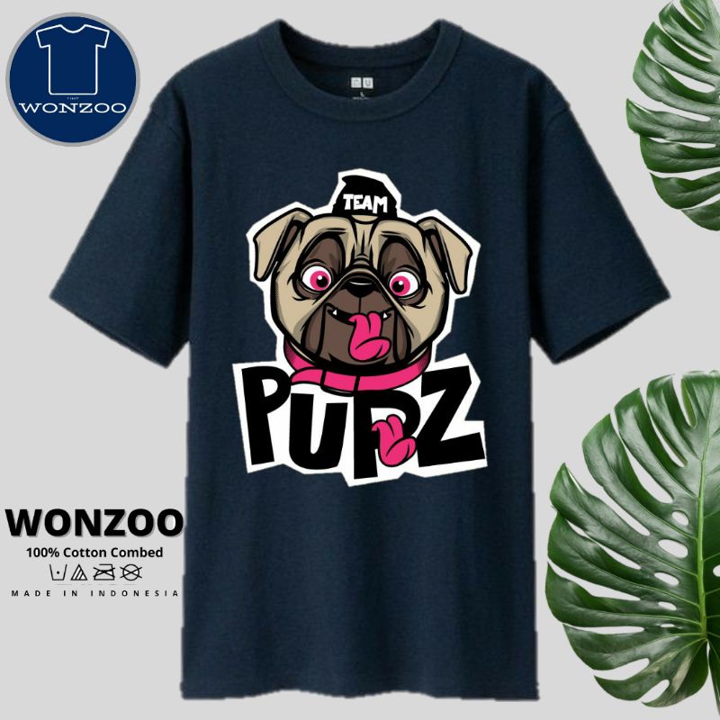 KAOS TEAM PUPZ DOG PUG-TSHIRT DOG LOVERS PUG