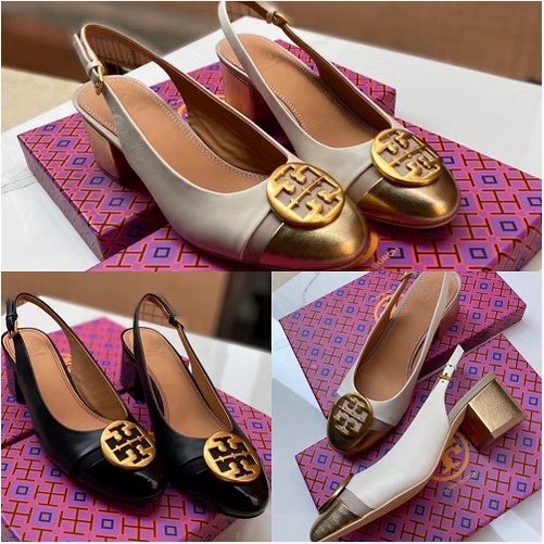 STB04 Original TB  classic metal stitching round buckle sandals high heels  xie