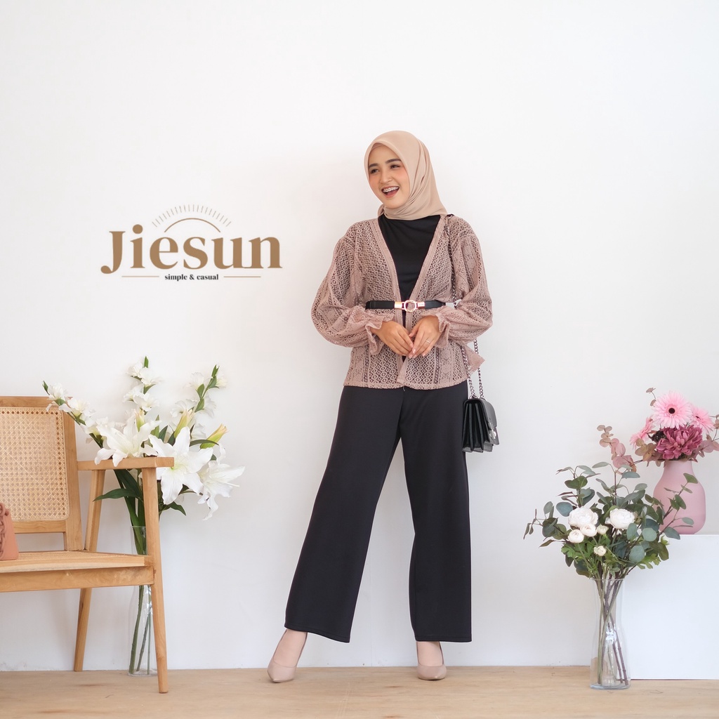 CARDI CROP VALERIE / LACE OUTER BRUKAT PENDEK || KARDIGAN BRUKAT PENDEK LENGAN BALON || LENGAN CROP 