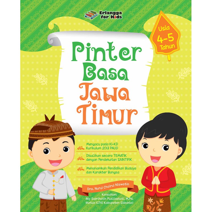 Buku Anak: Pinter Basa Jawa Timur 4-5 Tahun - Erlangga For Kids