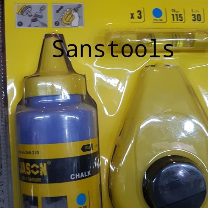 

Sipatan + tinta kapur powder Jason 368210 chalk line with vial 30M