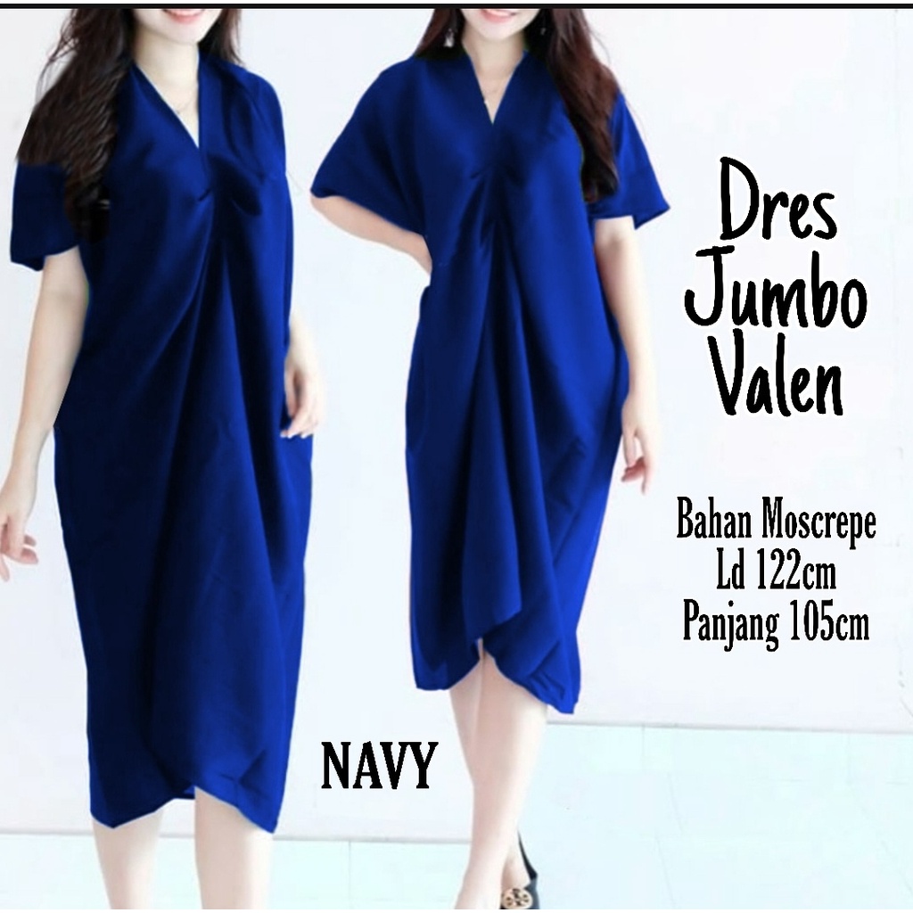 [HNFK] Dress Jumbo Valen / Dress / Dress Wanita / Dress Korean Style / Fashion Wanita Trend 2023