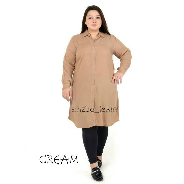 DINZLIE LONG BLOUSE WARNA CREAM