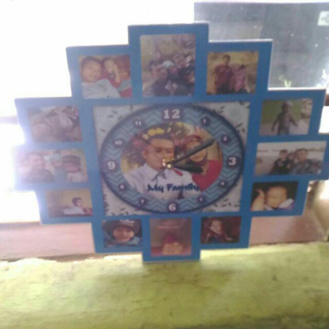 Jam Dinding Pigura Foto Karakter Hadiah Kado Custom Ultah Ulang Tahun Wisuda Wedding Anniversary