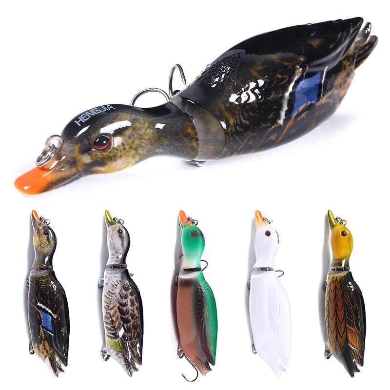 HENGJIA Bionic Artificial bait 2 Segment Bait Duck Bionic False Bait 13cm 35g Fishing lure set with fishing Box