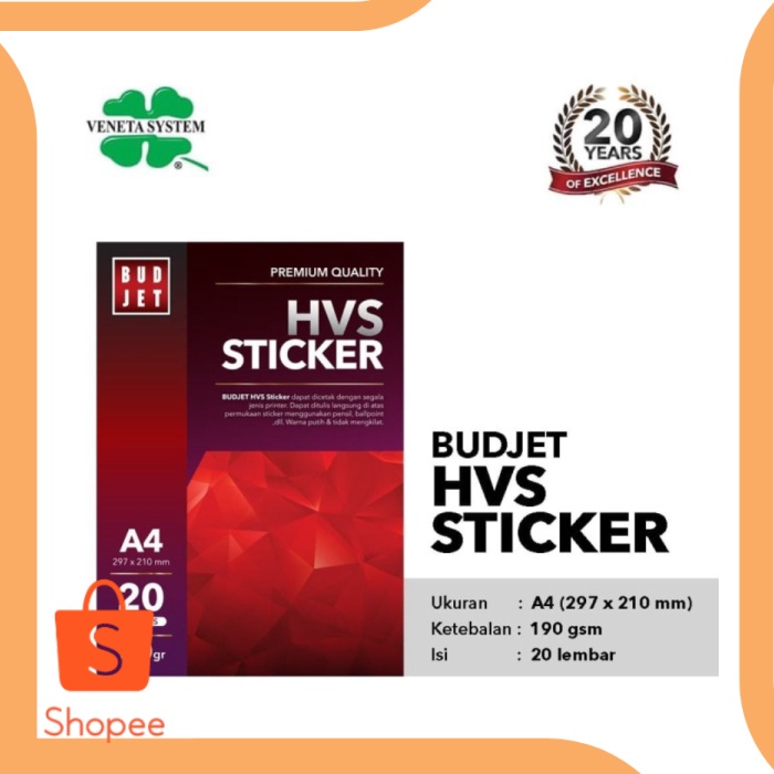 

Kertas Sticker HVS Budjet HVS Sticker A4 Stiker Doff Doft isi 20L