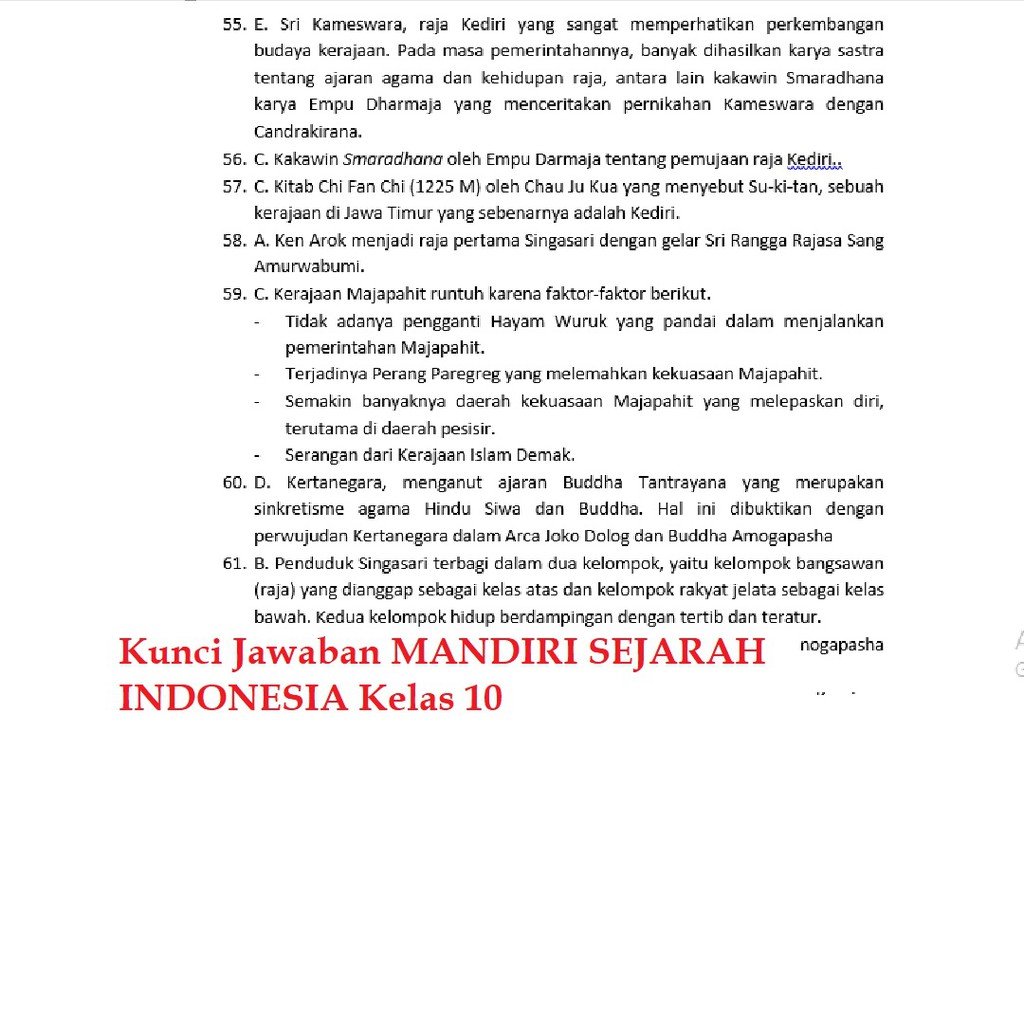 Get Kunci Jawaban Buku Sejarah Peminatan Kelas 10 Kurikulum 2013 Pics