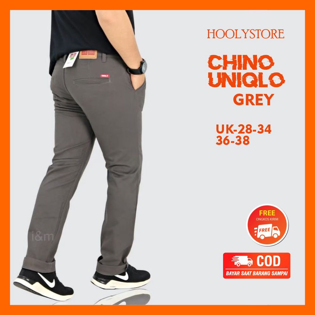 Celana Chino Uniqlo Grey Premium