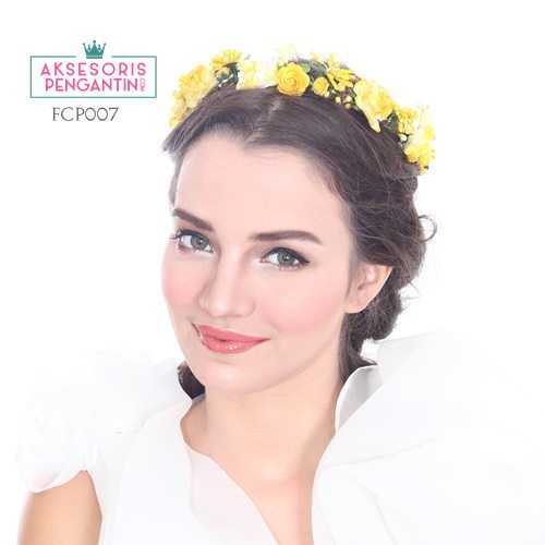 [READY STOK] FLOWER CROWN MAHKOTA BUNGA BANDO WANITA HAIRPIECE KUNING FCP007