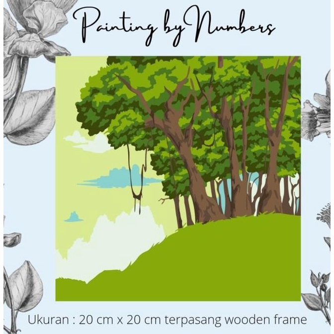 

DIY painting by number 20x20cm kerajinan tangan - SILENT JUNGLE