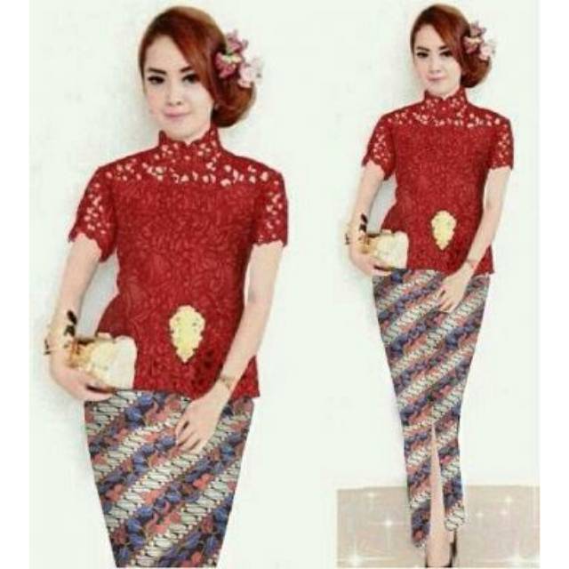 Setelan kebaya emily marun 02 a