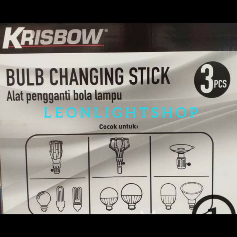 KRISBOW TONGKAT PENGGANTI BOHLAM LAMPU ALUMINIUM/ACE LIGHT BULB CHANGER/ALAT PENGGANTI BOLA LAMPU