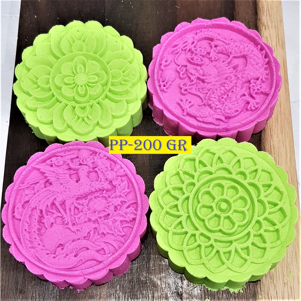 (4pc) cetakan kue bulan (200 gr) mooncake press mold PREMIUM-PHOENIX