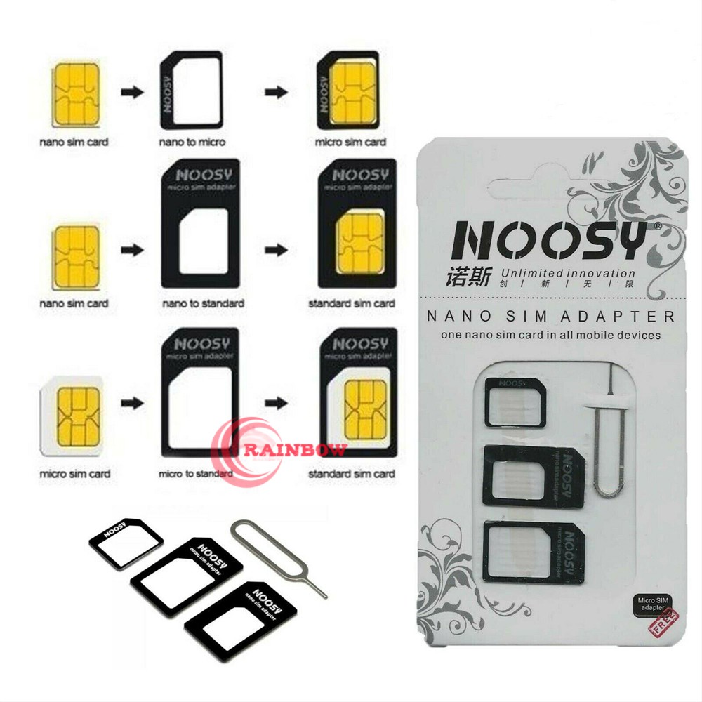 Noosy Sim Adaptor / Adapter 3in1 + Pin / Ejecter /Adapter Sim Noosy murah - warna ACAK/RANDOM