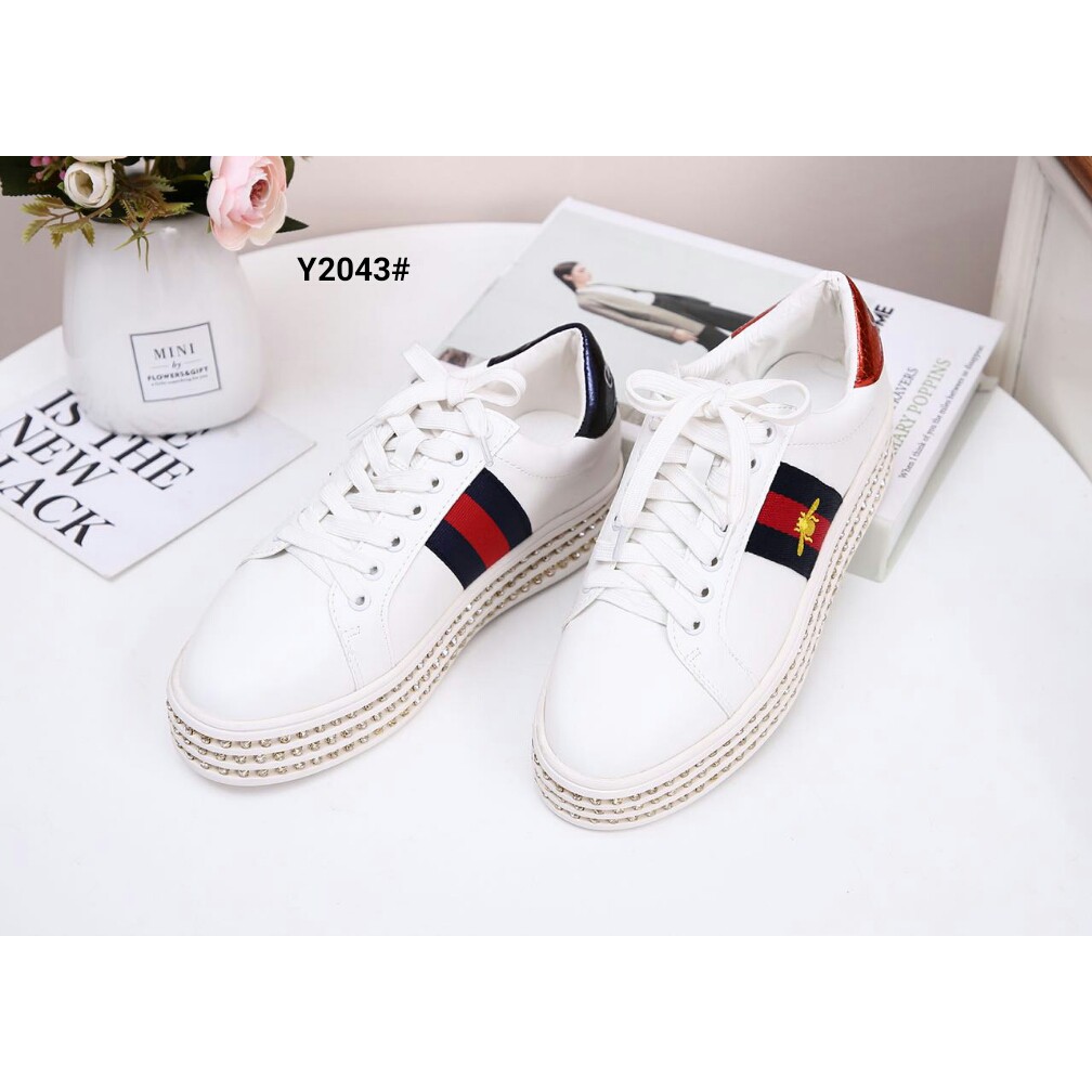 gucci ace platform leather sneakers