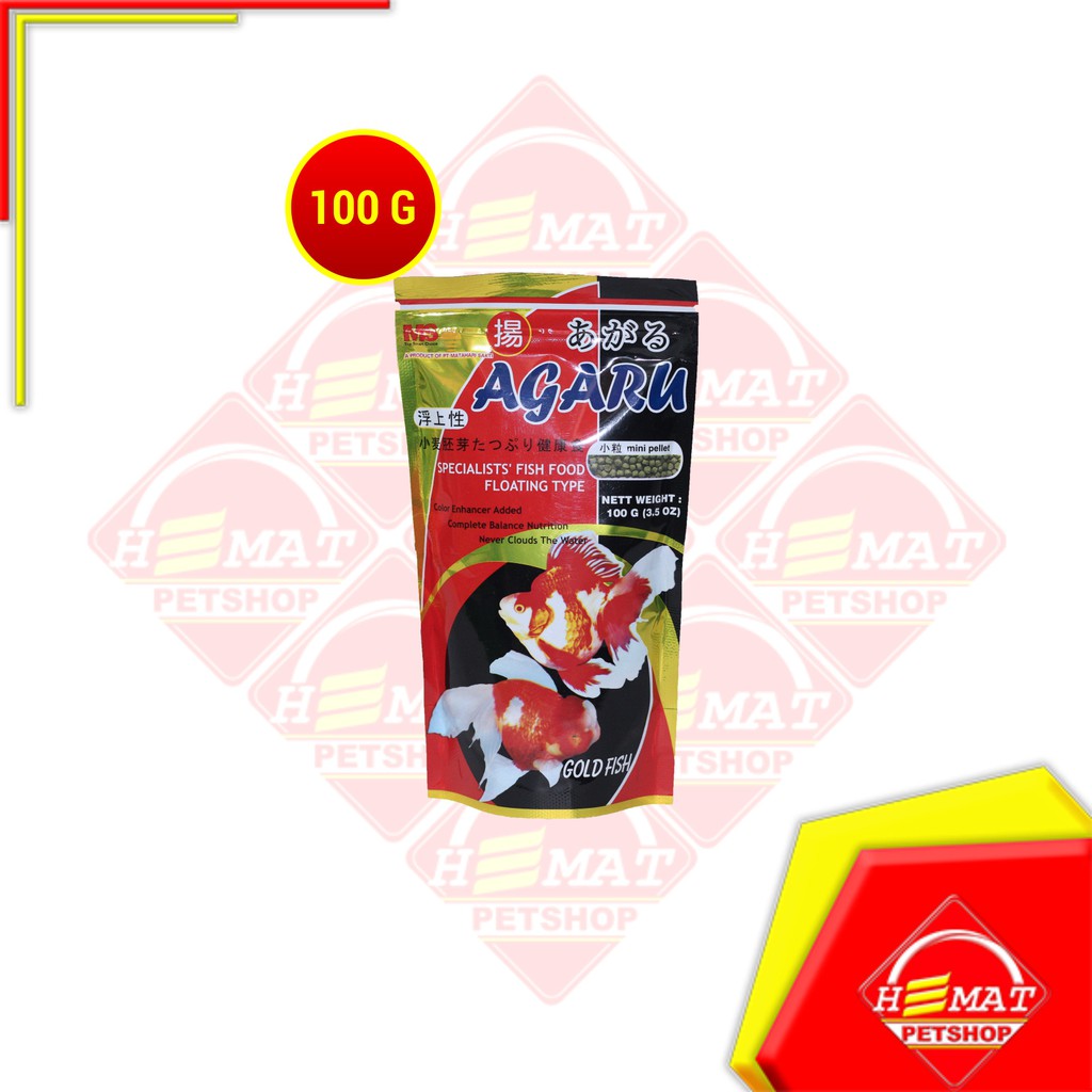 Makanan Ikan Pelet Ikan Hias Agaru Gold Fish Floating Type 100 Gram