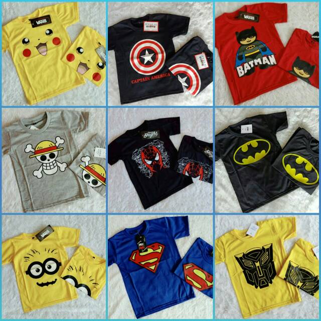  Gambar  asli kaos baju  distro anak karakter SUPERHERO  