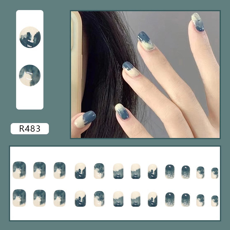 R481-r500 24pcs / box Kuku Palsu Full Cover Untuk Nail Art