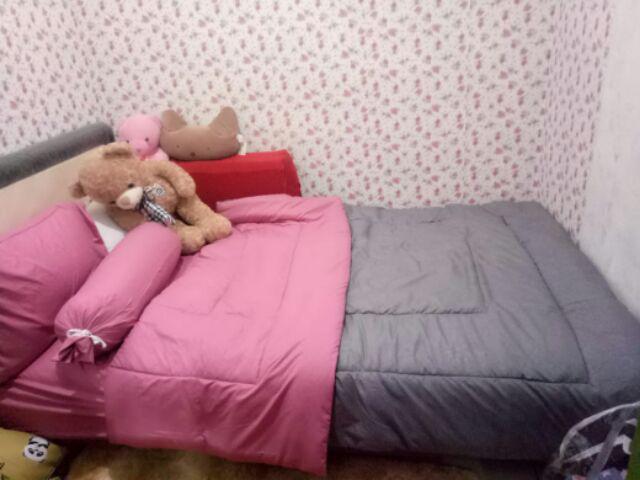 Promo Bedcover + Sprei Twotone 2 Warna 120x200 Katun Jepang Emboss