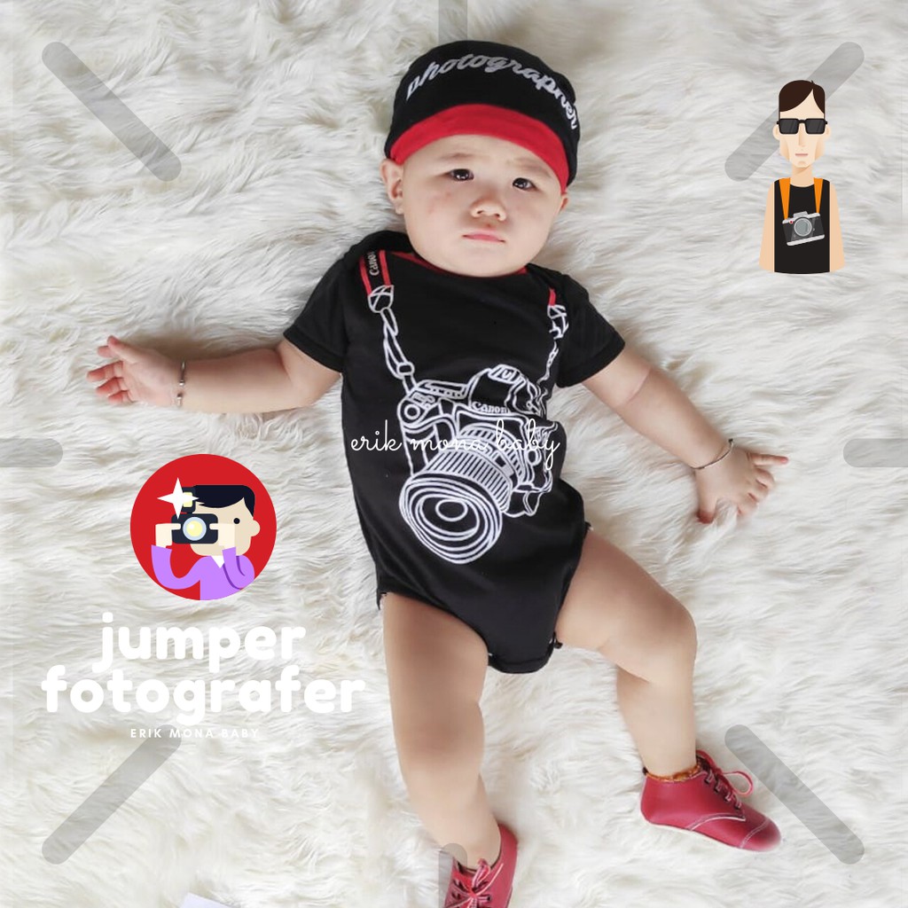 ✅baju bayi jumper bayi ✅lucu karakter photographer fotografer murah grosir✅