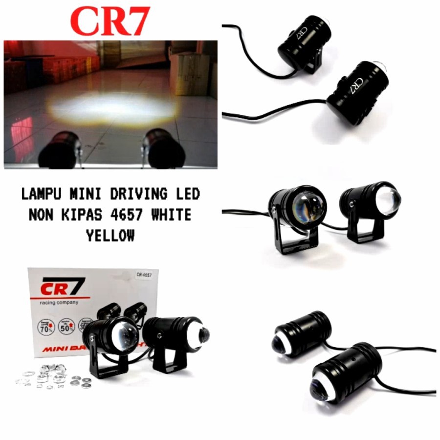 Lampu Tembak Laser Foglamp 2 Warna Mini Kecil Driving LED CR7 Waterproof Semua Motor Universal