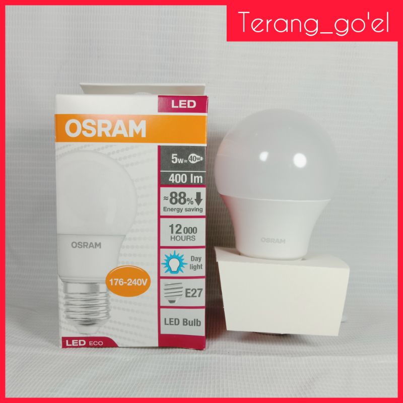 OSRAM Lampu bohlam LED ECO CLA 5 watt cahaya putih / LAMPU LED OSRAM 5 WATT