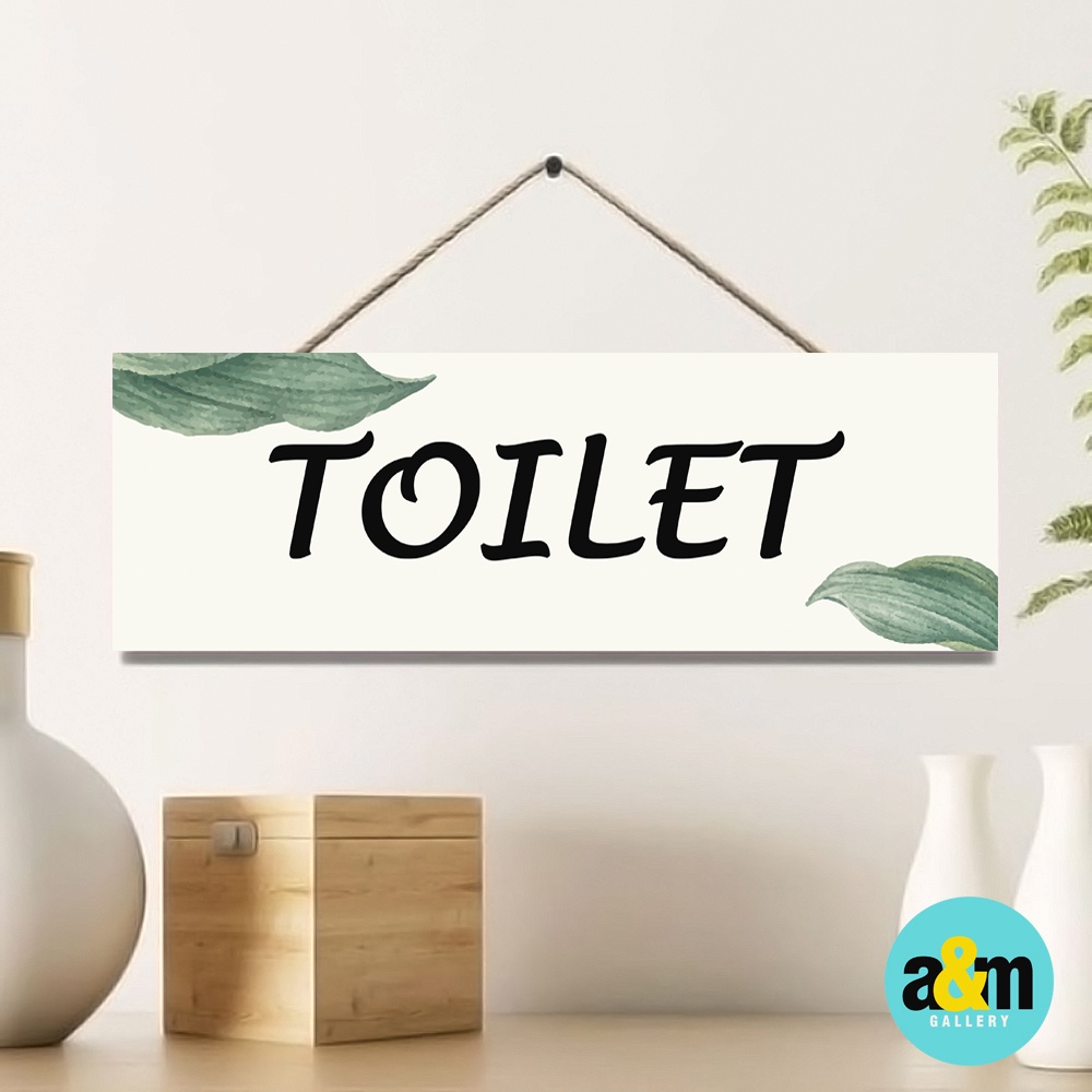 Hiasan Dinding Gantung Toilet Kamar mandi Ukuran 10 x 30 cm I Walldecor Tulisan Toilet - A&amp;M