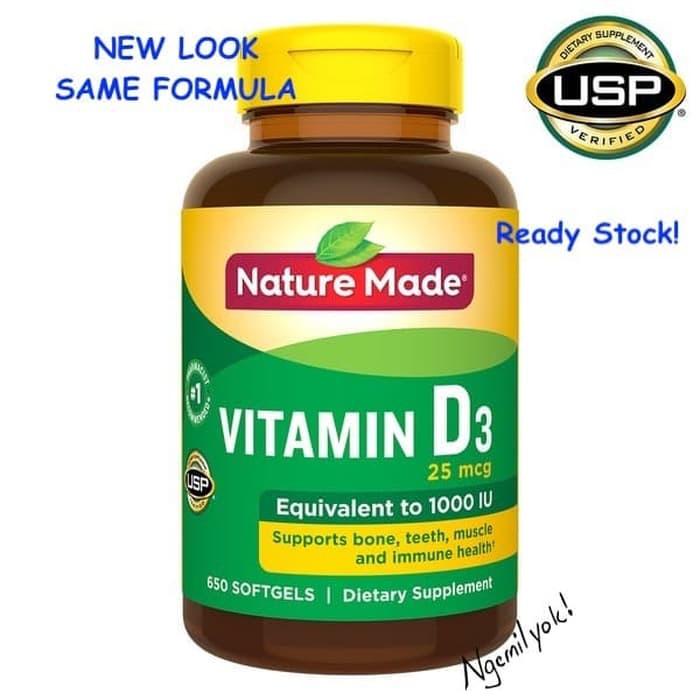 TERMURAH - Nature Made D3 1000iu (isi 650 softgels)